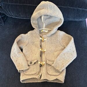 Baby Boden Knit Hooded Cardigan with Toggle Buttons